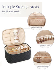 Prite makeup bag translucent brush cover enables easy cleaning and dust resistance.