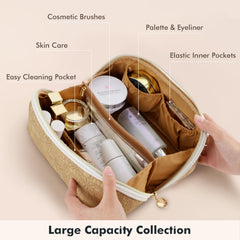 Prite waterproof vegan leather exterior resists spills and wipes clean easily.