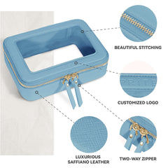 Prite water-resistant material detail emphasizes easy wipe-clean care.