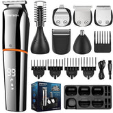 PRITECH 6in1 beard trimmer kit with versatile attachments for precise beard and hair styling.