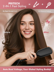 PRITECH dense bristles close-up showing hair grip for efficient styling
