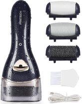PRITECH electric foot callus remover front view shows cordless design for easy at-home pedicures.