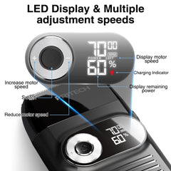 PRITECH cordless shaver powering at 7500rpm enables flexible on-the-go grooming.