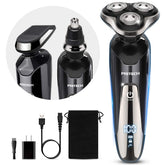 PRITECH electric razor for face shaving with contour-following blades for close daily comfort
