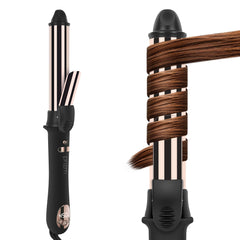 Prizm auto curling iron front view showing ergonomic handle for control.
