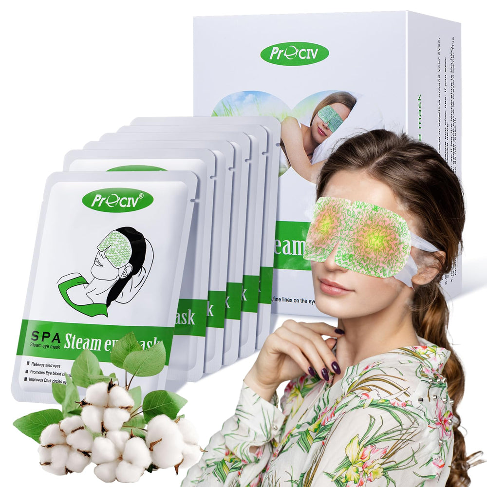 Prociv 16-pack steam eye mask box for convenient single-use relief on the go