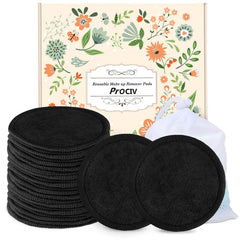 ProCIV reusable makeup remover pads pack black for zero-waste skincare
