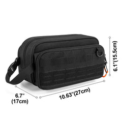 Prokva Toiletry Bag front wet-dry section enables quick access to items.