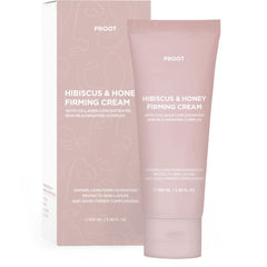 PROOT Hibiscus and Honey Firming Cream packaging highlights premium natural skincare for sensitive skin