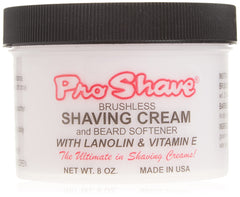 Proshave Shaving Cream 8oz bottle prepared for a smooth, brushless shave.