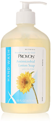 Provon antimicrobial lotion soap 16 oz pump—gentle cleansing and skin moisture during routine hand hygiene.