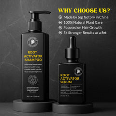 Psalmonica Root Activator Shampoo ingredient blend showcases ginger root and rosemary for natural nourishment.