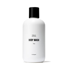 Public Goods Body Wash bottle showcases natural oils for daily refreshment.