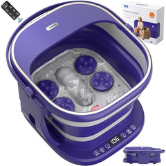 Puboo collapsible foot spa with remote control enables easy at-home relaxation.