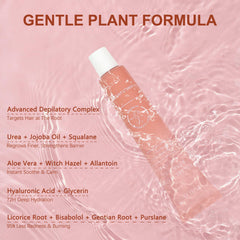 PUILOG facial hair removal cream jar features hyaluronic acid for hydration.
