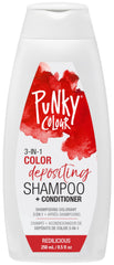 Punky Colour 3-in-1 Redilicious bottle close-up shows vibrant red color and conditioning shine.