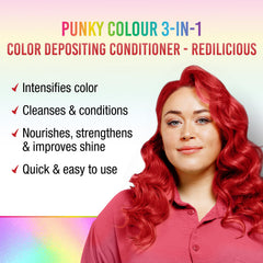 Punky Colour 3-in-1 Redilicious pump demonstrates easy application and even color deposit.