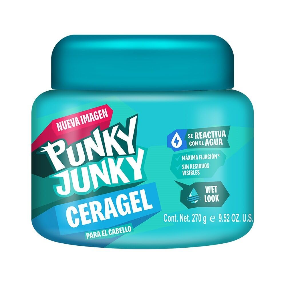 Punky Junky Cera Gel Fx brillo mojado en envase para peinado