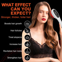PUPCA Laser Therapy Hair Growth Comb closeup highlighting easy one-button operation