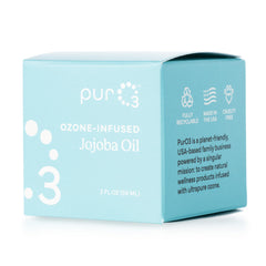 PurO3 label highlights additive-free nourishment for gentle skincare