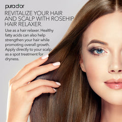 PURA D OR Rosehip Seed Oil label closeup showing organic, pure formulation