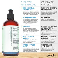 PURA D'OR Aloe Vera Gel on skin for light hydration and glow