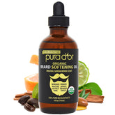 PURA D'OR beard oil bottle showcases original formula for nourished beard care.