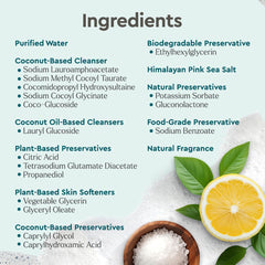 Puracy body wash refill citrus-sea-scent air visuals evoke refreshing energy.