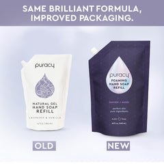 Puracy foaming handwash foam closeup highlighting rich, creamy texture for quick cleansing.