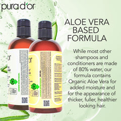PURA D'OR biotin ingredients closeup highlights botanical nourishment for stronger strands