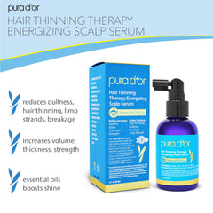 PURA D'OR scalp serum application rub demonstrates easy daily massage for healthy roots.