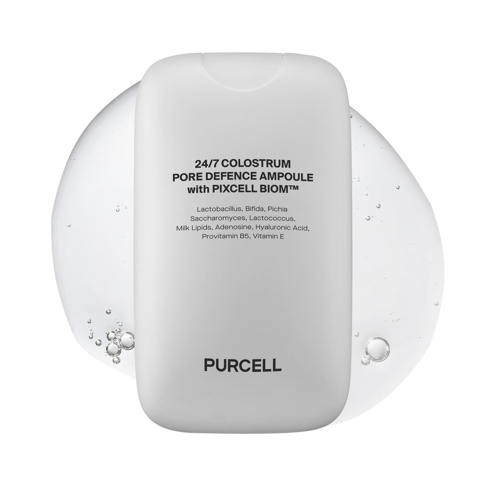 PurCELL 24/7 Colostrum Ampoule Mist bottle close-up highlighting premium packaging for hydration