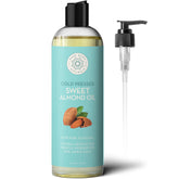 Pure Body Naturals Sweet Almond Oil bottle pour aids easy dispensing and quick skin absorption