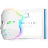 Pure Daily Care Luma Mask on the face for at-home glow and skin clarity.