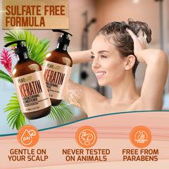 Pure Nature Lux Spa sulfate-free label on bottle promotes gentle cleansing for color-treated hair