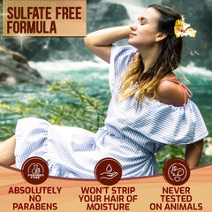 Pure Nature Lux Spa sulfate-free shampoo label highlights paraben-free, cruelty-free care.
