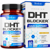 PURE RESEARCH DHT Blocker bottle pour shown for a daily hair-support routine.