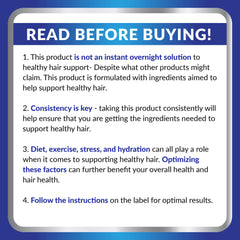 PURE RESEARCH DHT Blocker ingredients with biotin and zinc support strong hair.