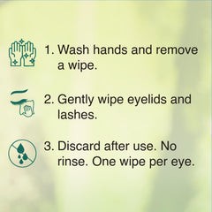 Purelid wipes with green tea and aloe moisturize while calming the eyelid area.