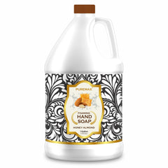 Puremax Honey Almond foaming hand soap pump with creamy foam for gentle cleansing.