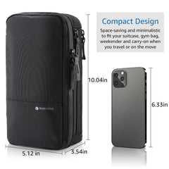 Purevave compact mens toiletry bag inside view shows secure elastic bands