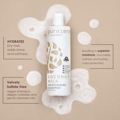 Purezero coconut milk conditioner bottle—deep moisture and shine