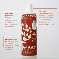 Purezero curl care bottle display showing clean formulation for curls