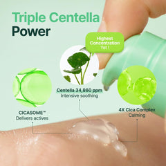 PURITO Centella Unscented Serum 34860 ppm label highlights potent centella for gentle relief.