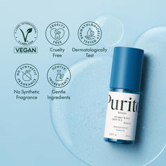 PURITO Deep Sea Serum dropper application image highlights quick absorption and mineral hydration.