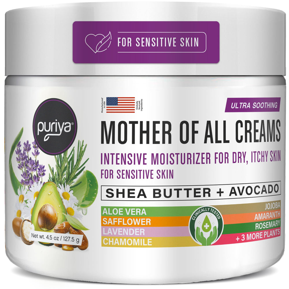 Puriya Intensive Moisturizer honey-shea butter jar closeup for deep, lasting hydration.