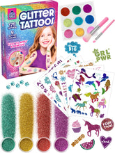 Purple Ladybug 175-piece tattoo kit contents show endless design options for crafty kids
