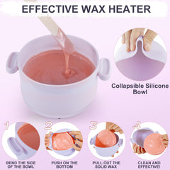 Purplesky wax warmer wide opening design makes applying wax easy on multiple body areas.