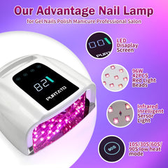 Purtato nail lamp removable-bottom enables easy cleaning and pedicure use