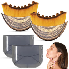 PUUR HOUSE lymphatic contour brush: jawline-focused design for defined facial contours.